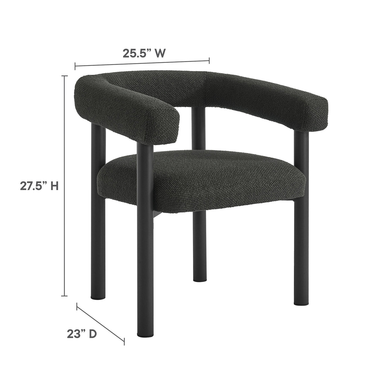Lunaretta Alfresco Dining Chairs Set of 2, Charcoal & Dark Gray
