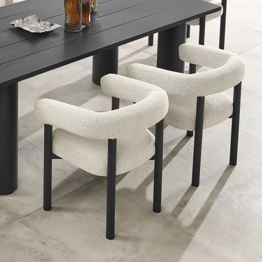 Lunaretta Alfresco Dining Chairs Set of 2, Ivory & Dark Gray