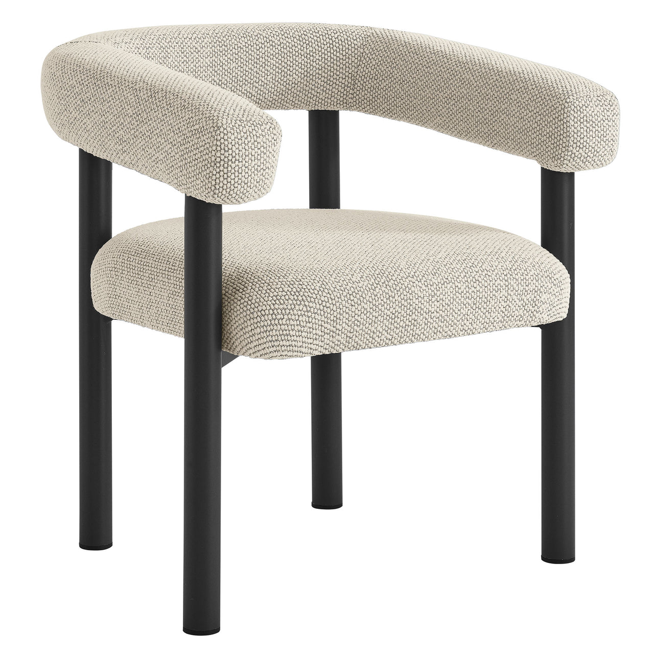 Lunaretta 5-Piece Round Alfresco Dining Set, Ivory & Dark Gray