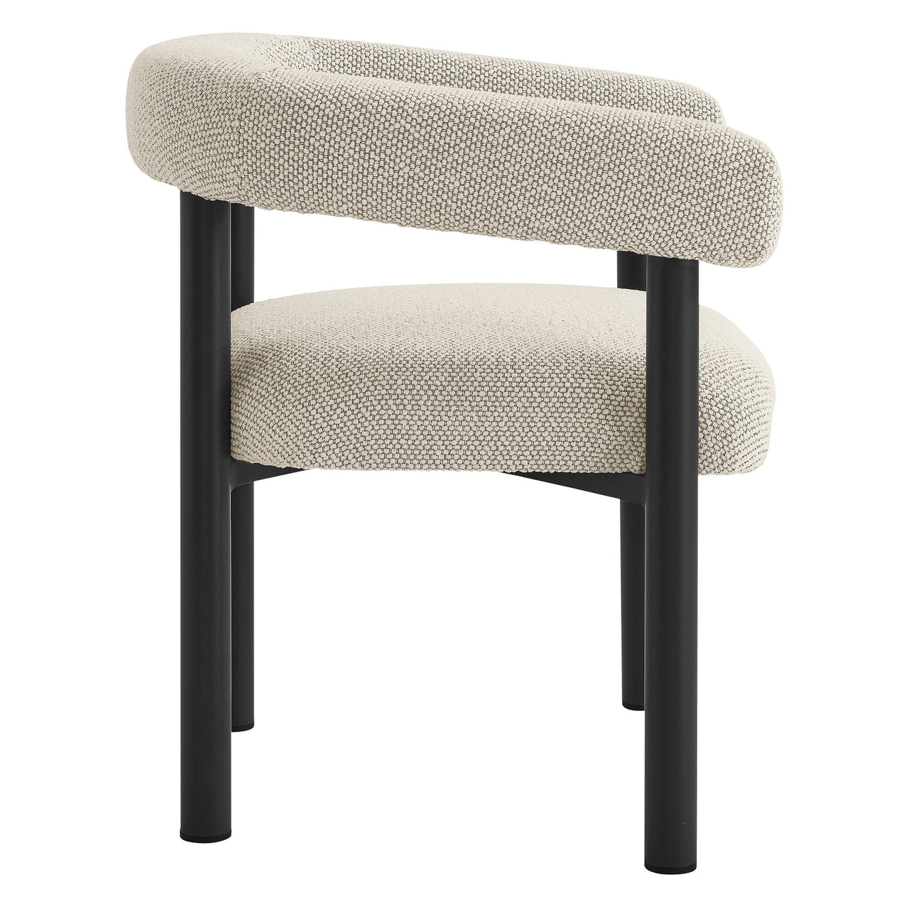 Lunaretta 5-Piece Round Alfresco Dining Set, Ivory & Dark Gray
