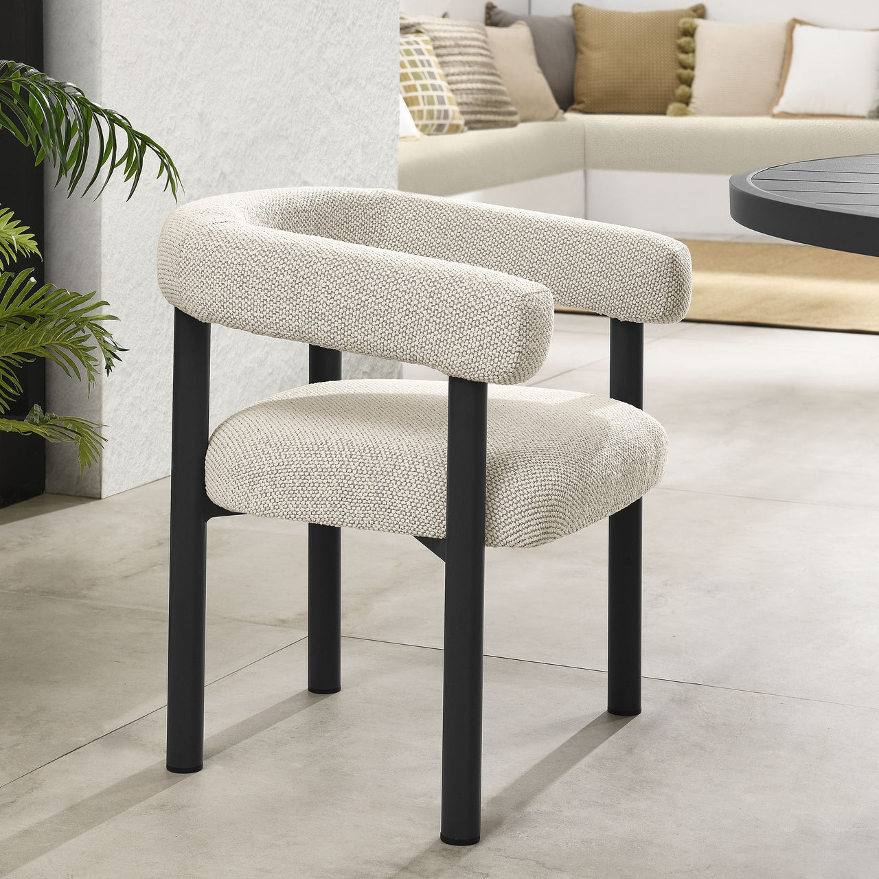 Lunaretta Alfresco Dining Chairs Set of 2, Ivory & Dark Gray