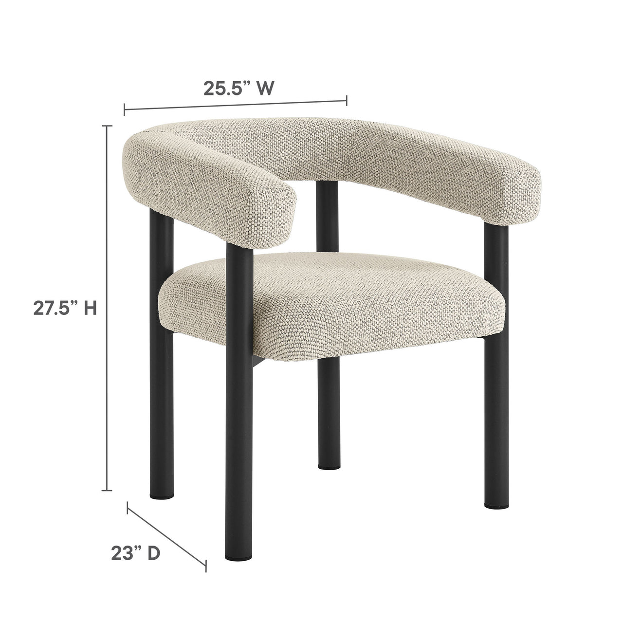 Lunaretta 5-Piece Round Alfresco Dining Set, Ivory & Dark Gray