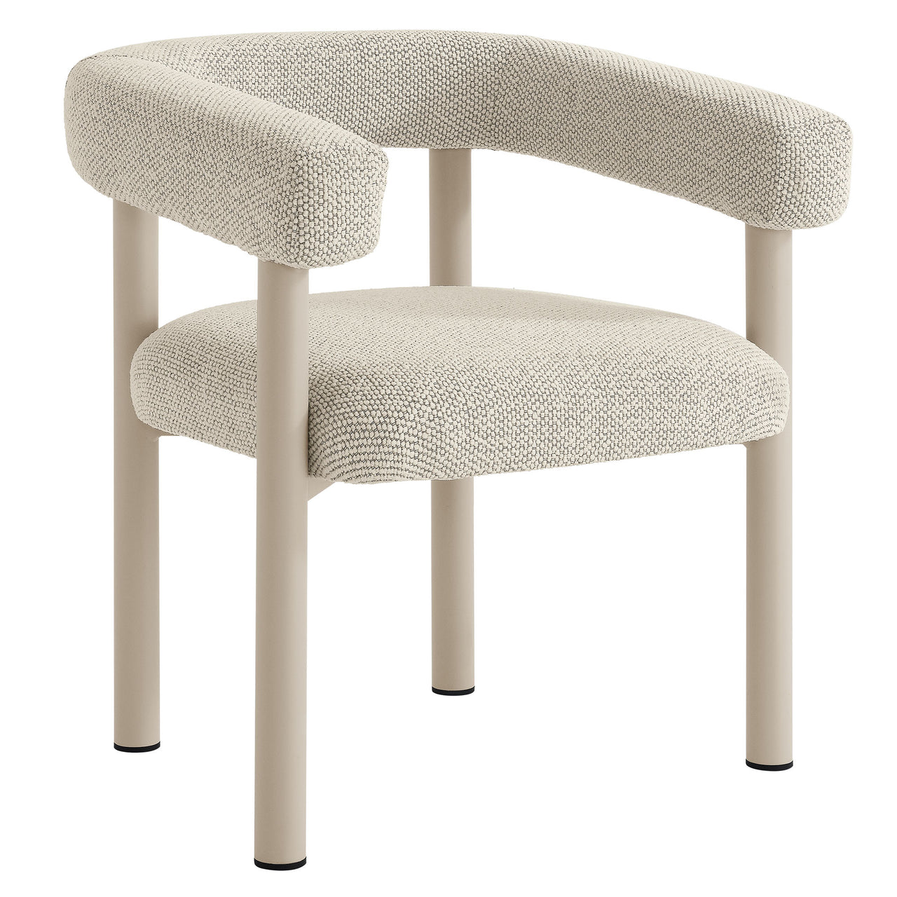 Lunaretta 5-Piece Round Alfresco Dining Set, Ivory & Taupe