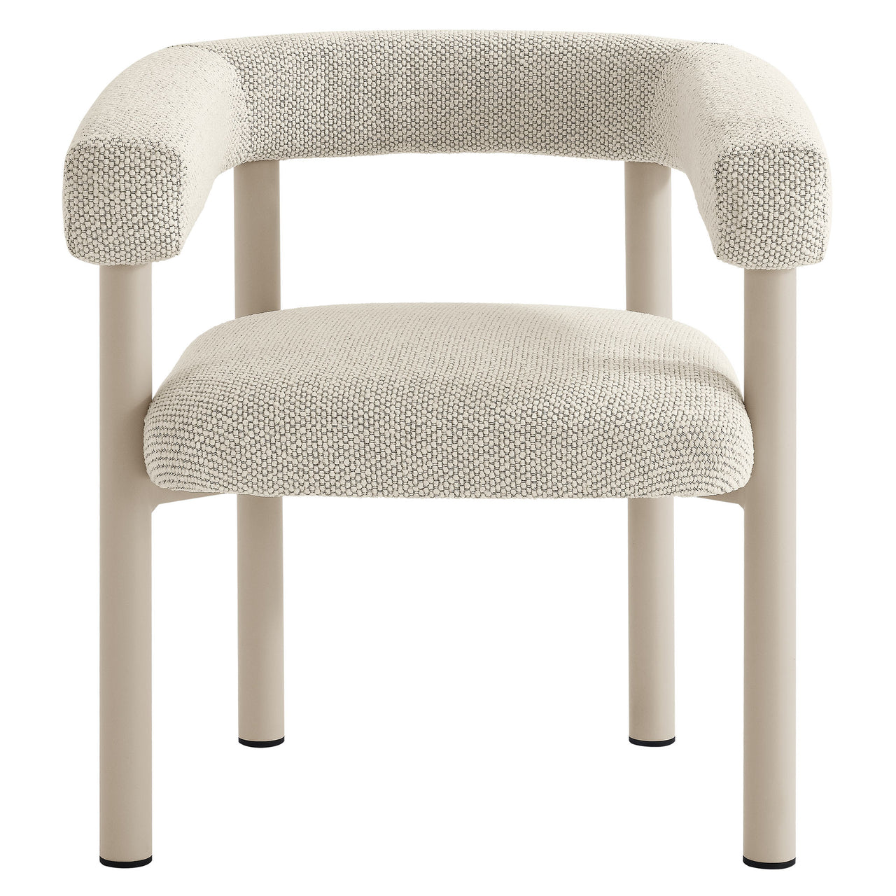 Lunaretta 5-Piece Round Alfresco Dining Set, Ivory & Taupe