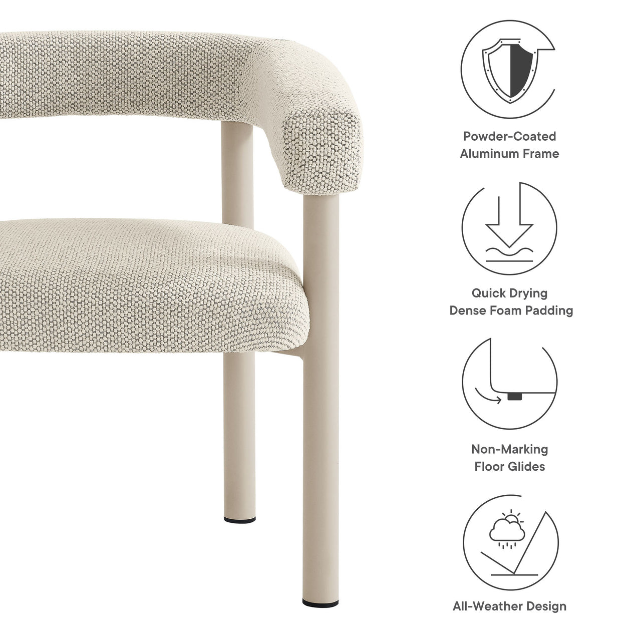 Lunaretta Alfresco Dining Chairs Set of 2, Ivory & Taupe
