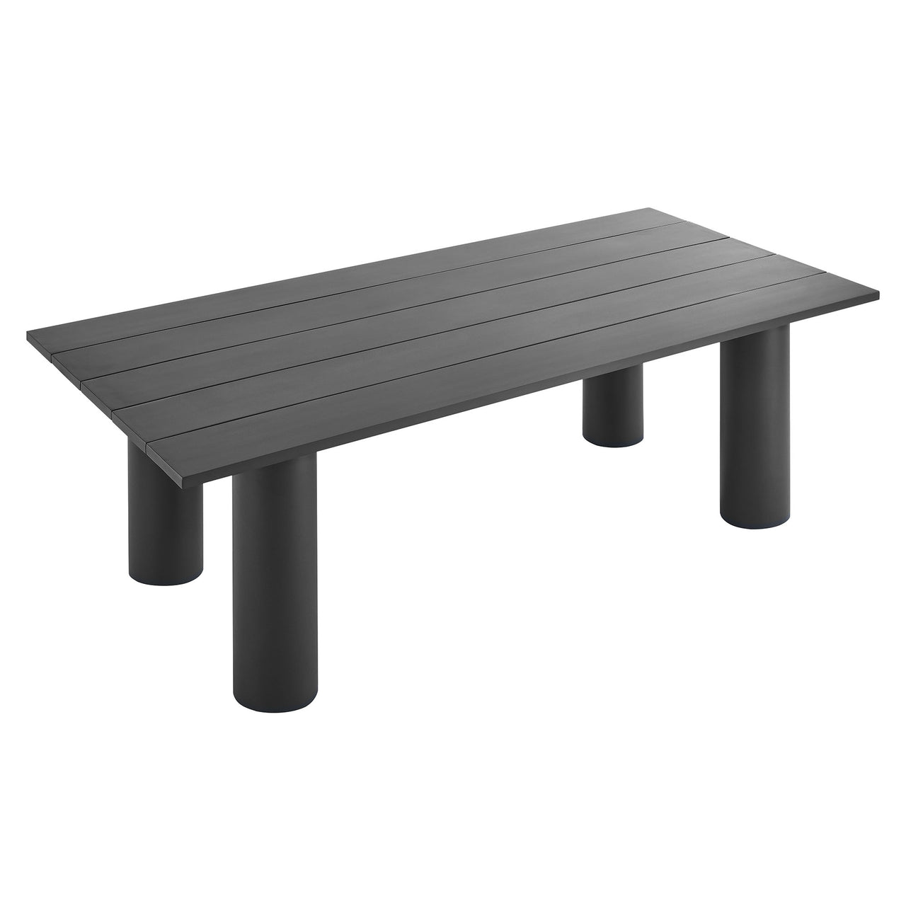 Lunaretta Alfresco Rectangular Aluminum Dining Table, Dark Gray