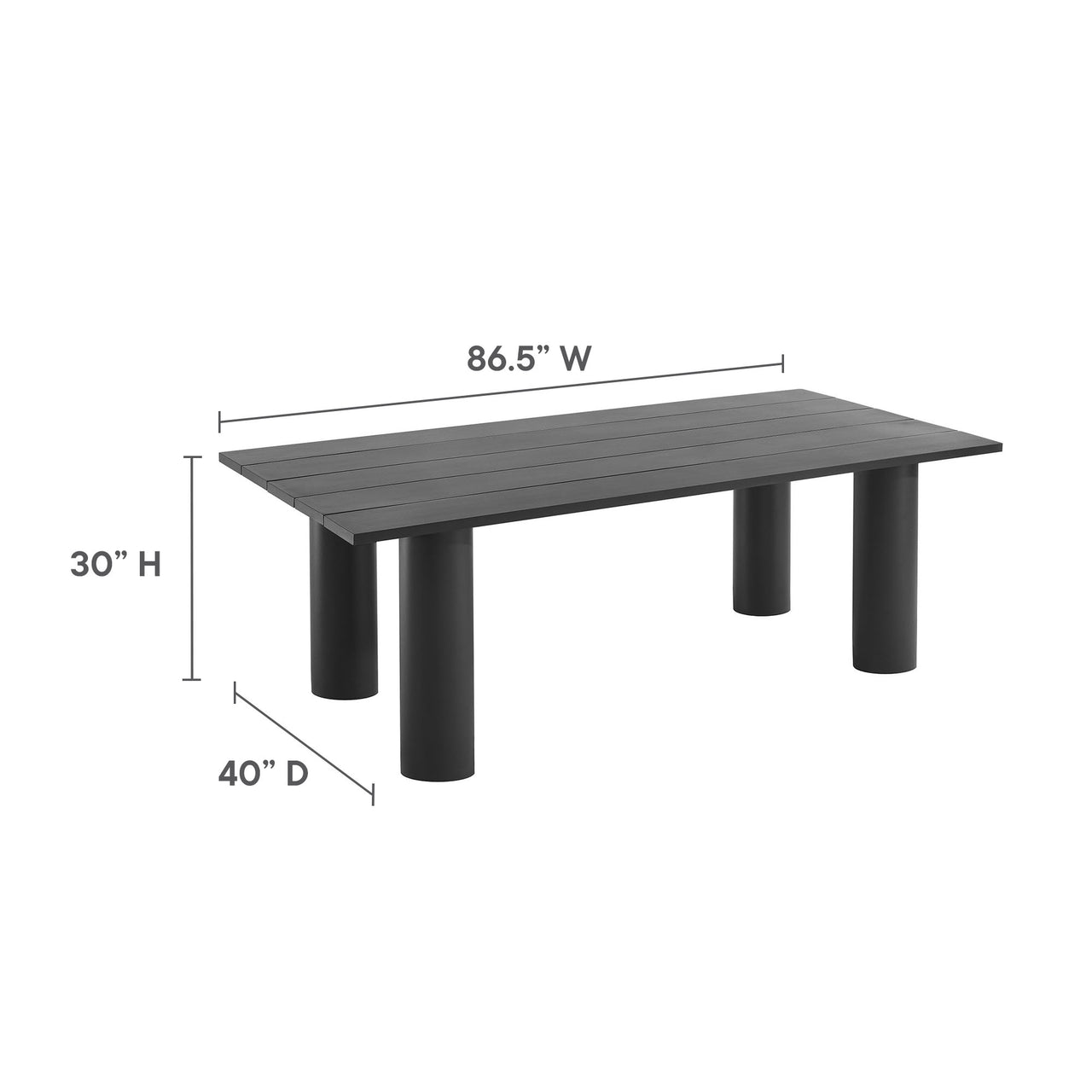 Lunaretta 7-Piece Rectangular Alfresco Dining Set, Ivory & Dark Gray