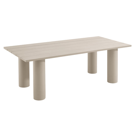 Nautica Outdoor Patio 87" Rectangular Aluminum Dining Table, Taupe