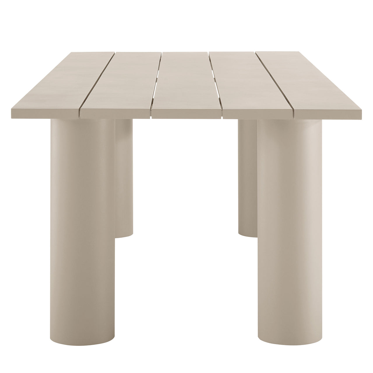 Lunaretta Alfresco Rectangular Aluminum Dining Table, Taupe
