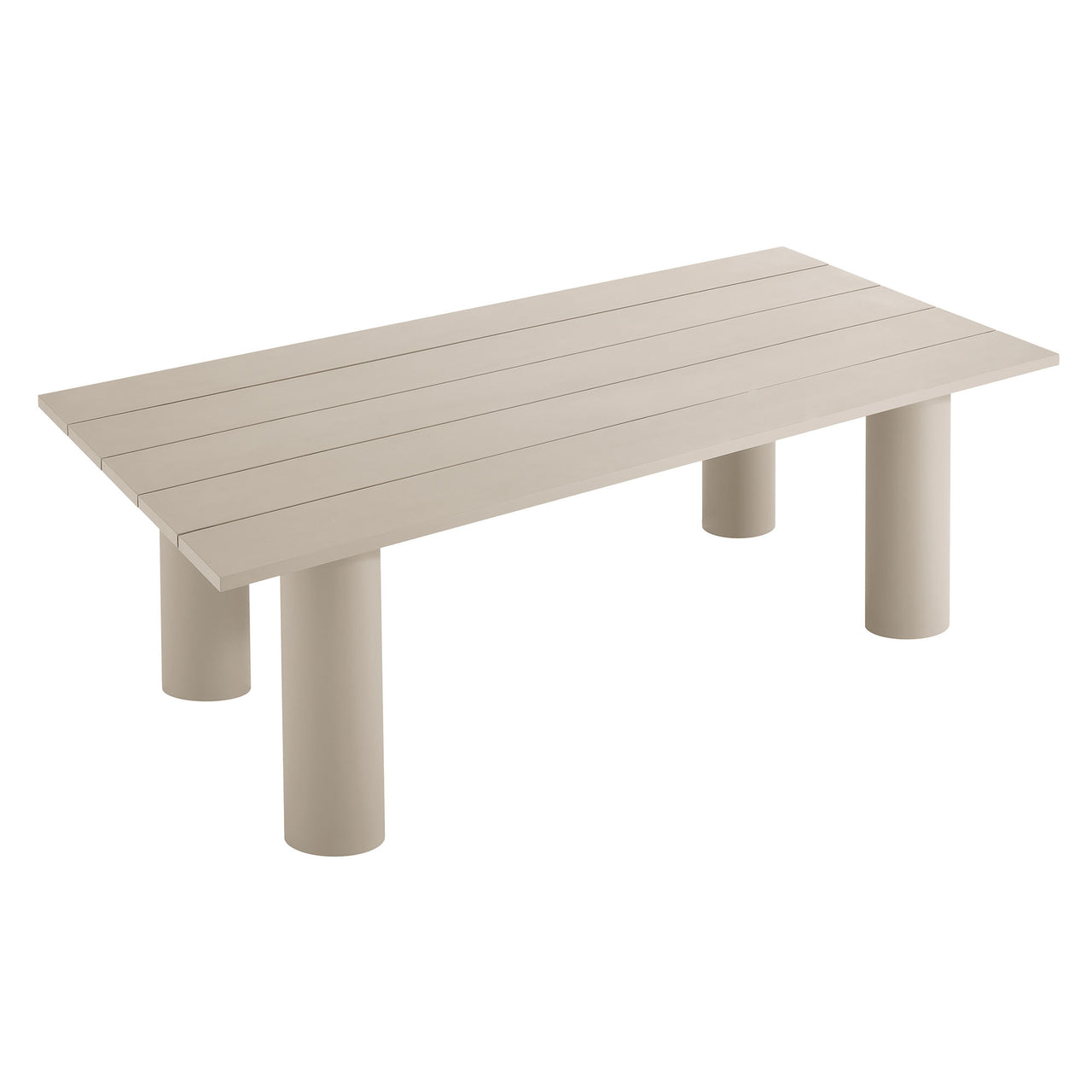Lunaretta Alfresco Rectangular Aluminum Dining Table, Taupe