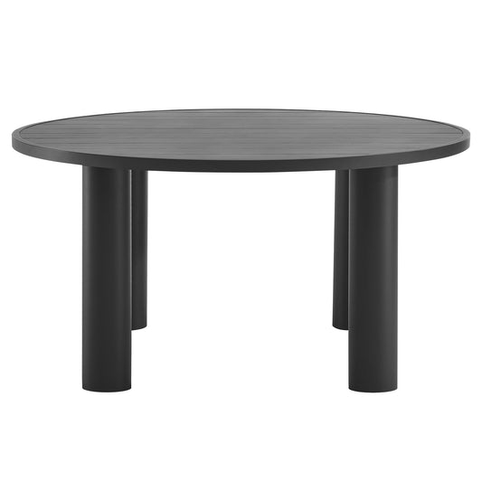 Nautica Outdoor Patio 60" Round Aluminum Dining Table, Graphite