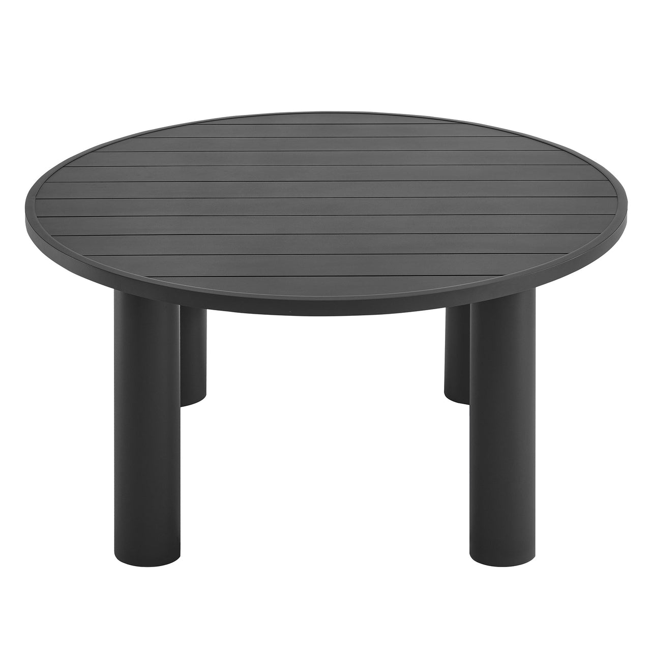 Lunaretta 5-Piece Round Alfresco Dining Set, Ivory & Dark Gray