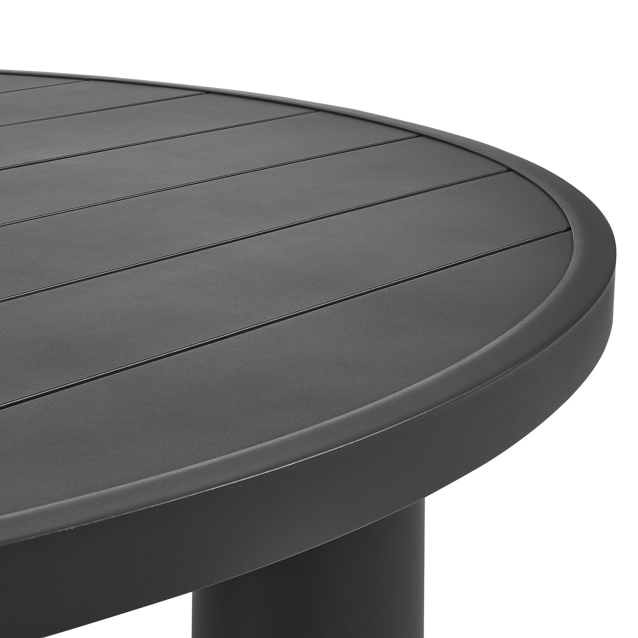 Lunaretta Alfresco Round Aluminum Dining Table, Dark Gray