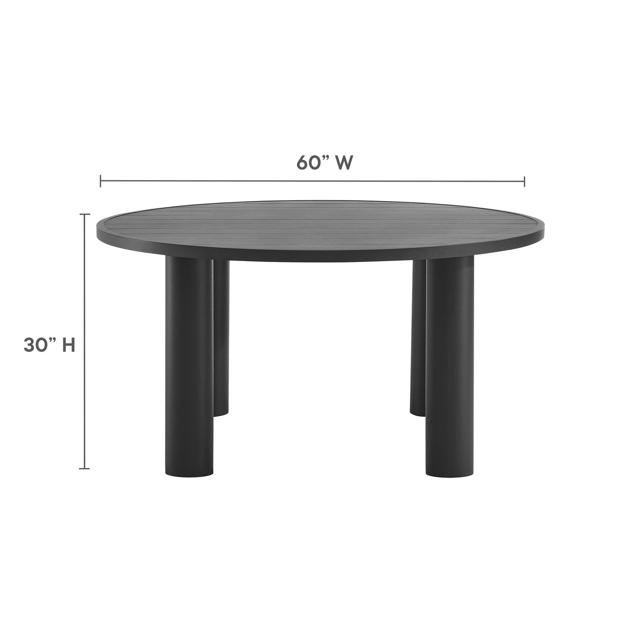 Lunaretta 5-Piece Round Alfresco Dining Set, Ivory & Dark Gray