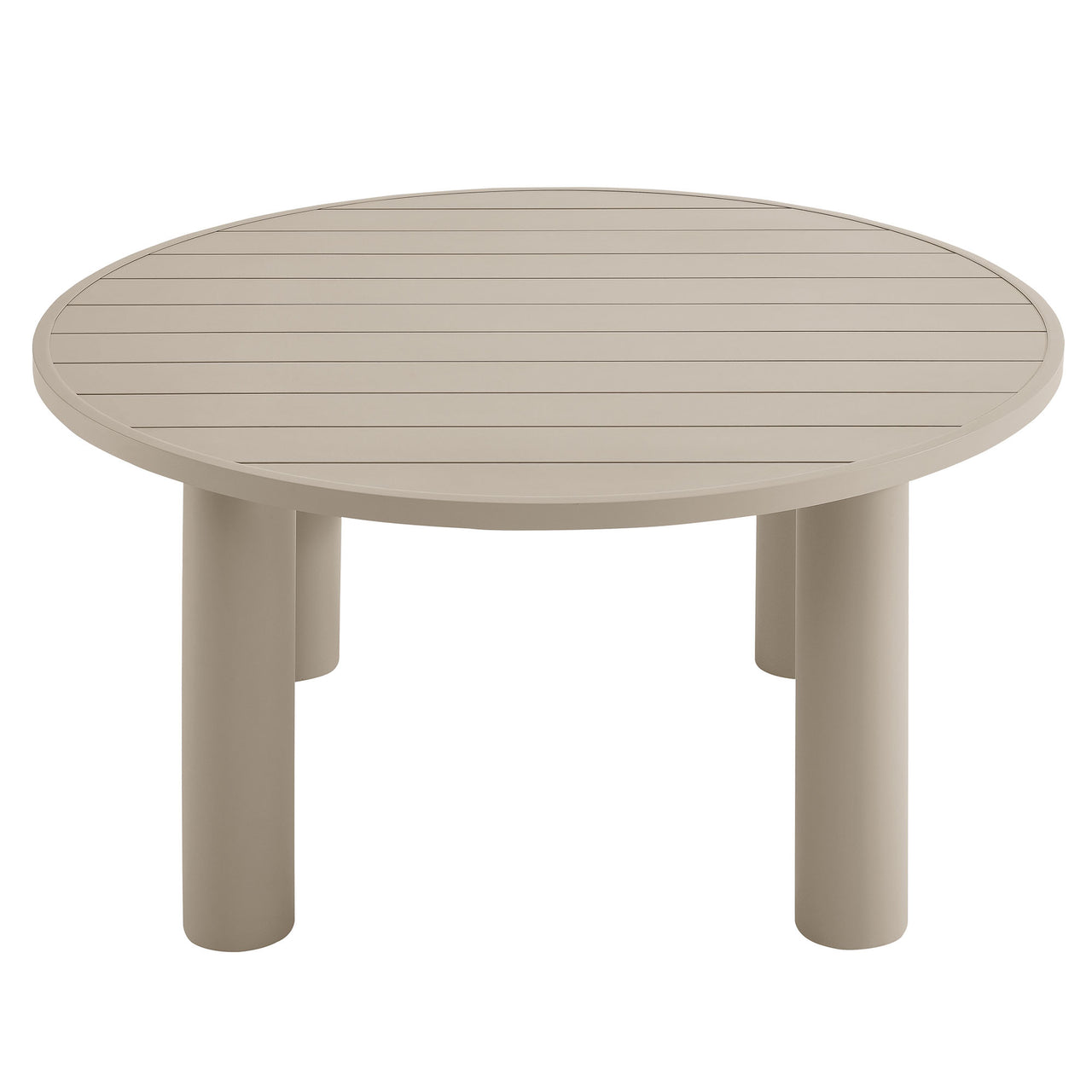 Lunaretta Alfresco Round Aluminum Dining Table, Taupe