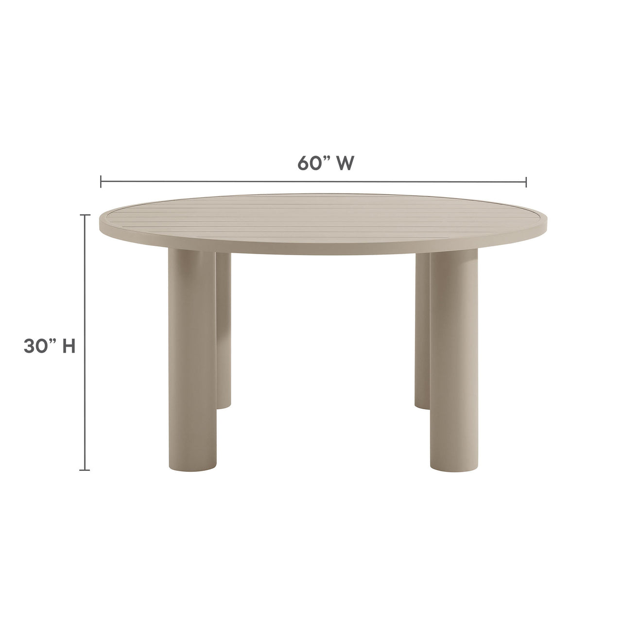 Lunaretta 5-Piece Round Alfresco Dining Set, Ivory & Taupe