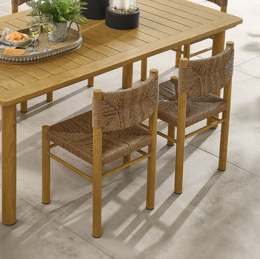 Holiday Alfresco Dining Chair Set of 2, Natural Wood