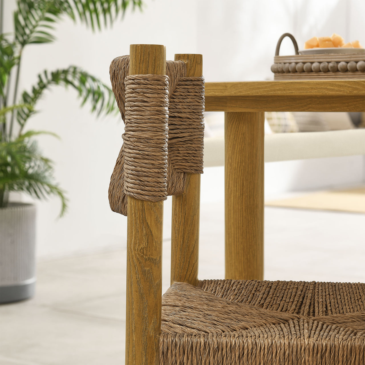 Holiday Alfresco Dining Chair Set of 2, Natural Wood