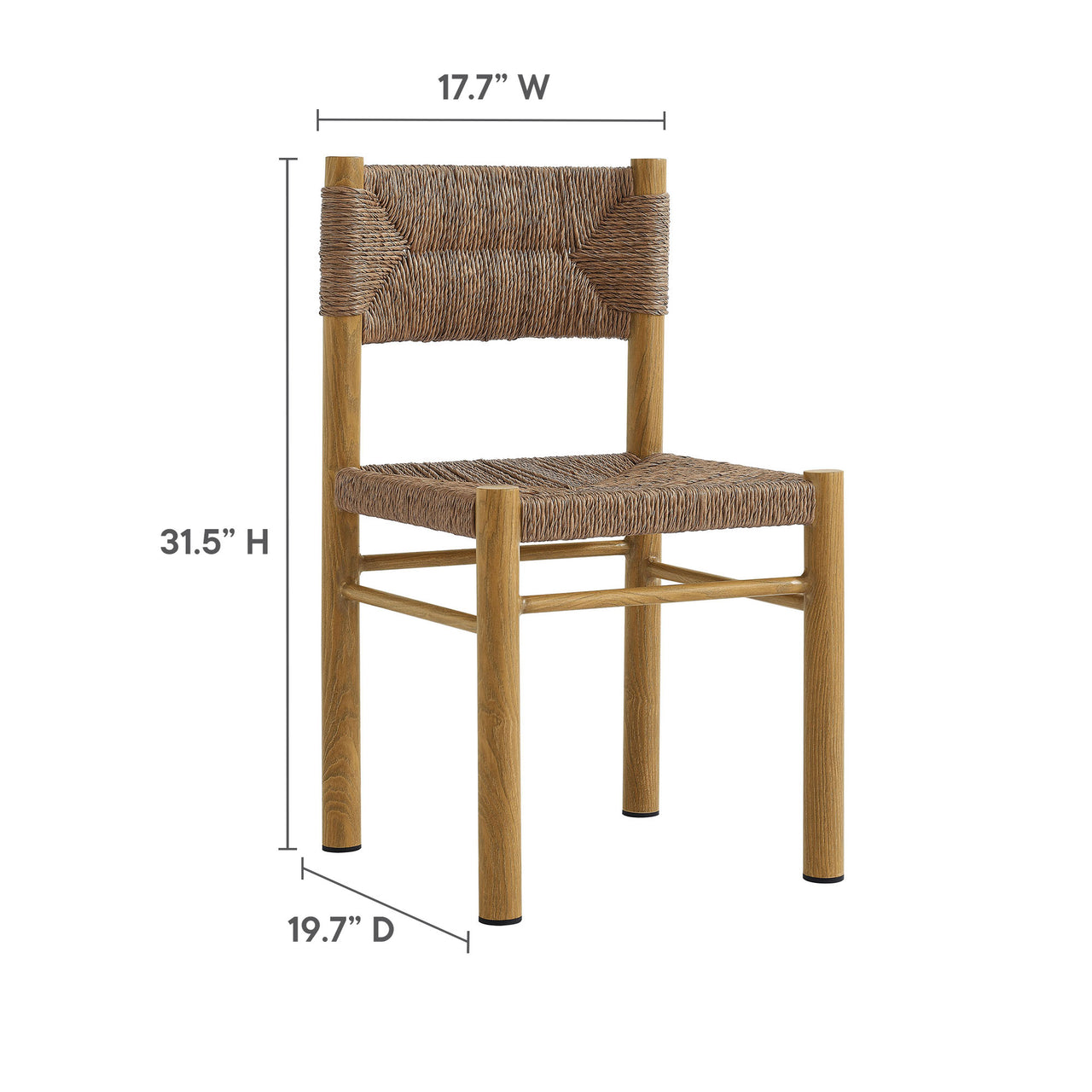 Holiday 7-Piece Rectangular Alfresco Dining Set, Natural Wood
