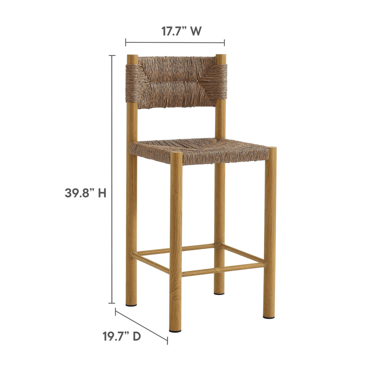 Holiday Alfresco Counter Stools Set of 2, Natural Wood