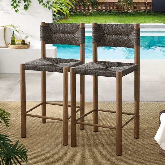 Holiday Alfresco Counter Stools Set of 2, Walnut