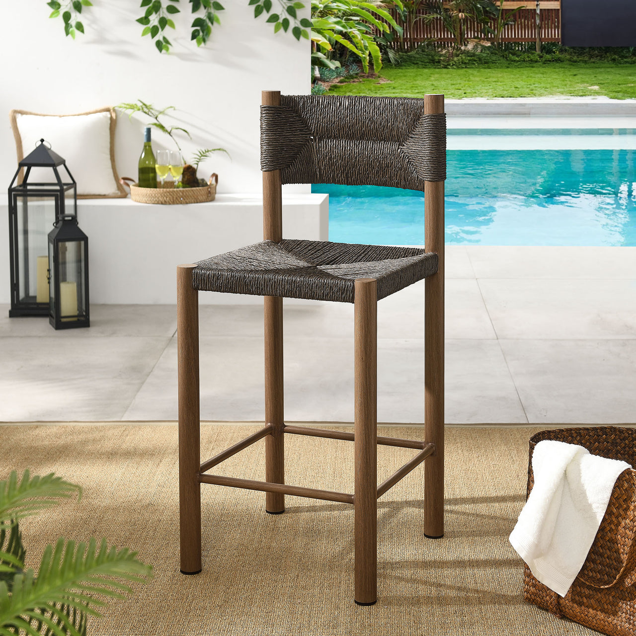 Holiday Alfresco Counter Stools Set of 2, Walnut
