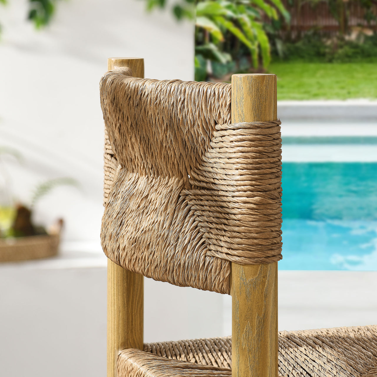 Holiday Alfresco Bar Stools Set of 2, Natural Wood