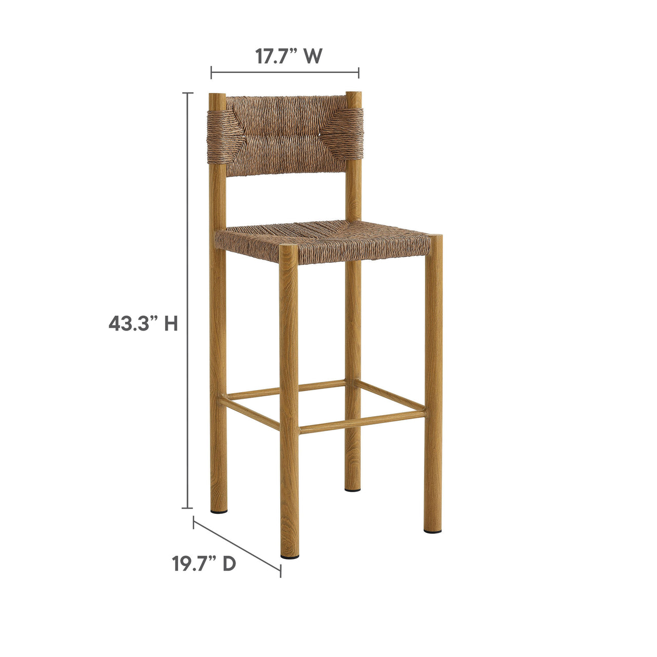 Holiday Alfresco Bar Stools Set of 2, Natural Wood