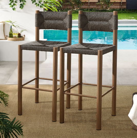 Holiday Alfresco Bar Stools Set of 2, Walnut