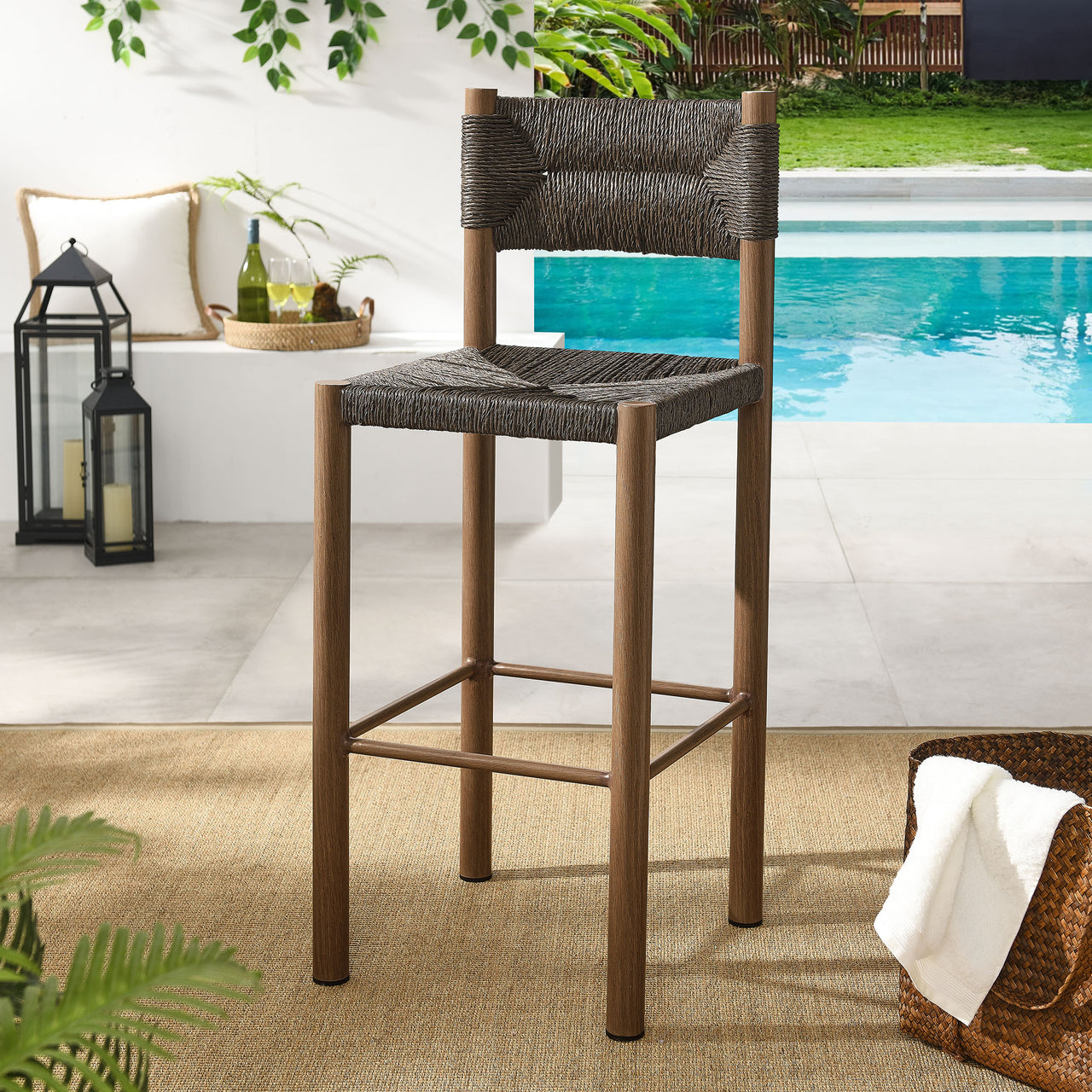 Holiday Alfresco Bar Stools Set of 2, Walnut