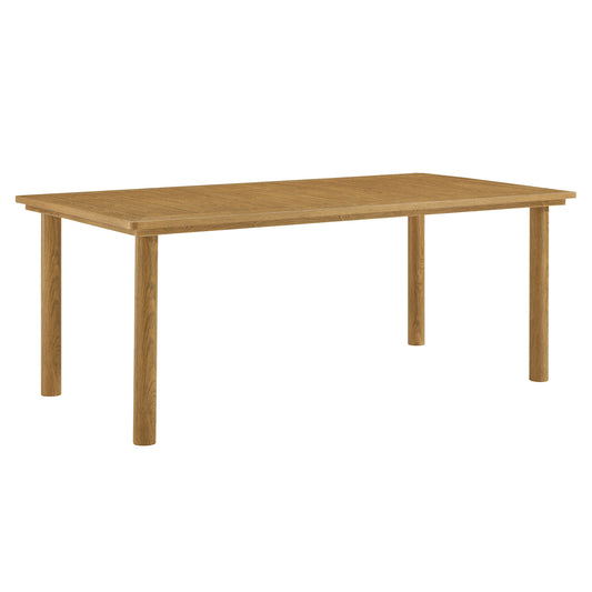 Parkland 76" Outdoor Patio Aluminum Dining Table, Natural Wood