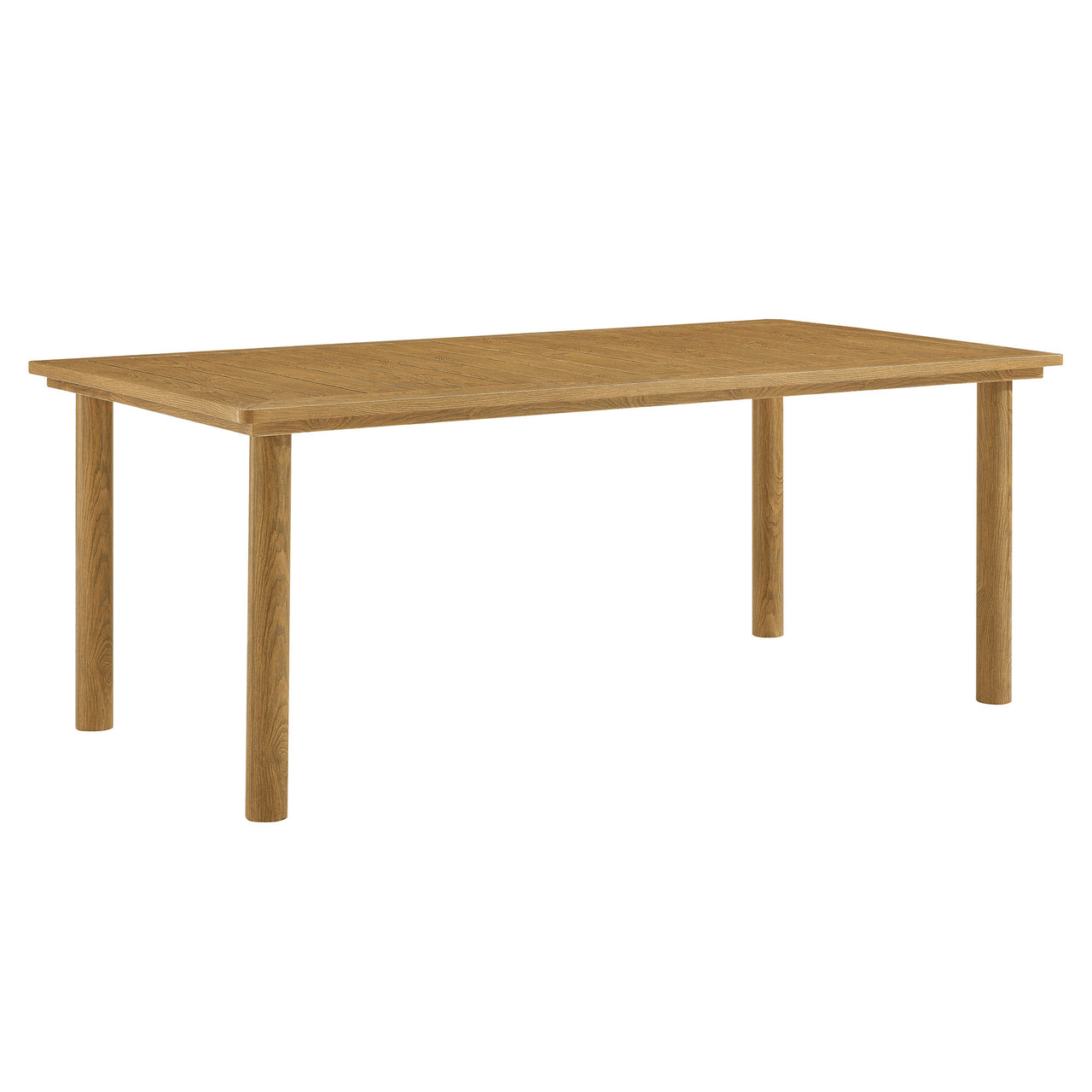 Sorella 7-Piece Rectangular Alfresco Dining Table Set with Rattan Armchairs, Slate & Natural Wood