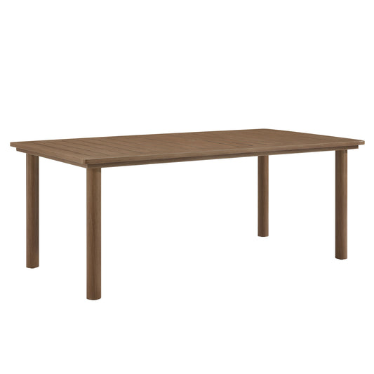 Parkland 76" Outdoor Patio Aluminum Dining Table, Walnut