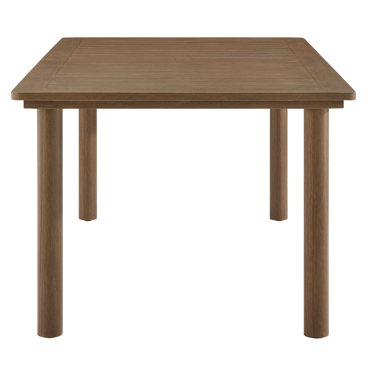 Sorella 7-Piece Rectangular Alfresco Dining Table Set with Rattan Armchairs, Slate & Walnut
