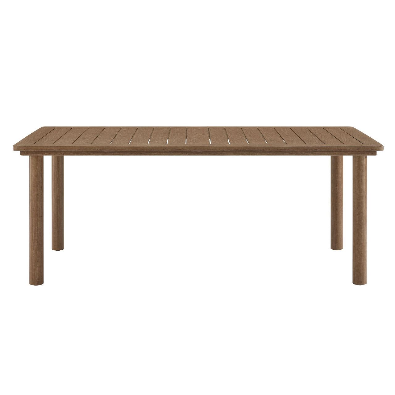 Sorella 7-Piece Rectangular Alfresco Dining Table Set with Rattan Armchairs, Slate & Walnut