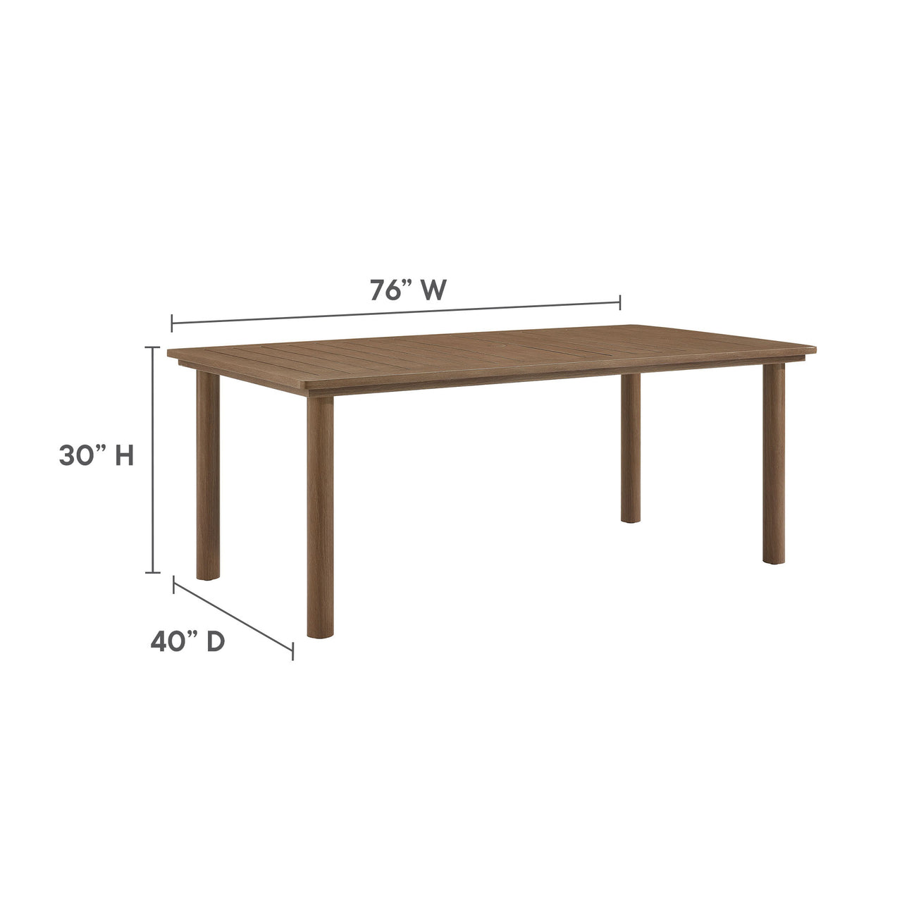 Sorella 7-Piece Rectangular Alfresco Dining Table Set with Rattan Armchairs, Slate & Walnut