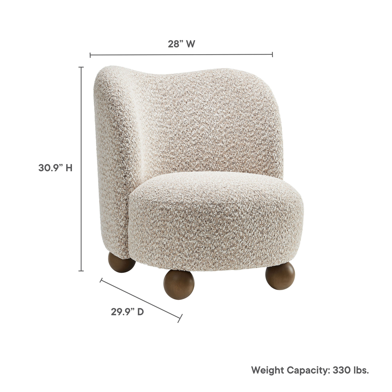 Ochroa Boucle Accent Chair, Oat