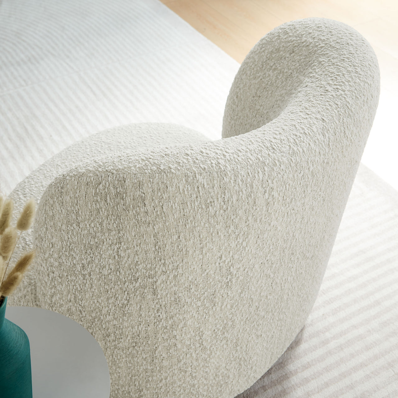 Ochroa Boucle Accent Chair, Ivory