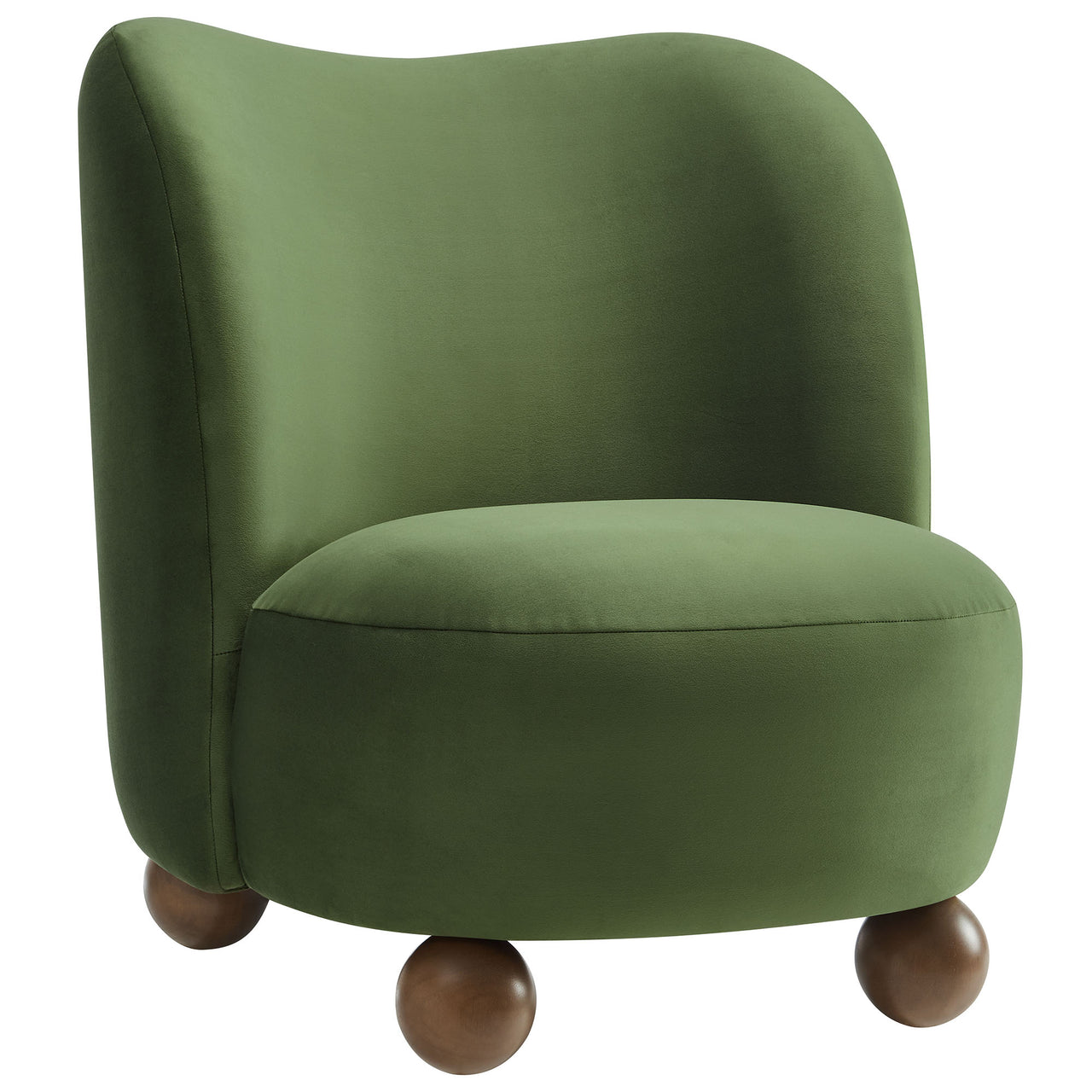 Ochroa Velvet Accent Chair, Basil