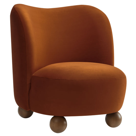 Ochroa Velvet Accent Chair, Terracotta