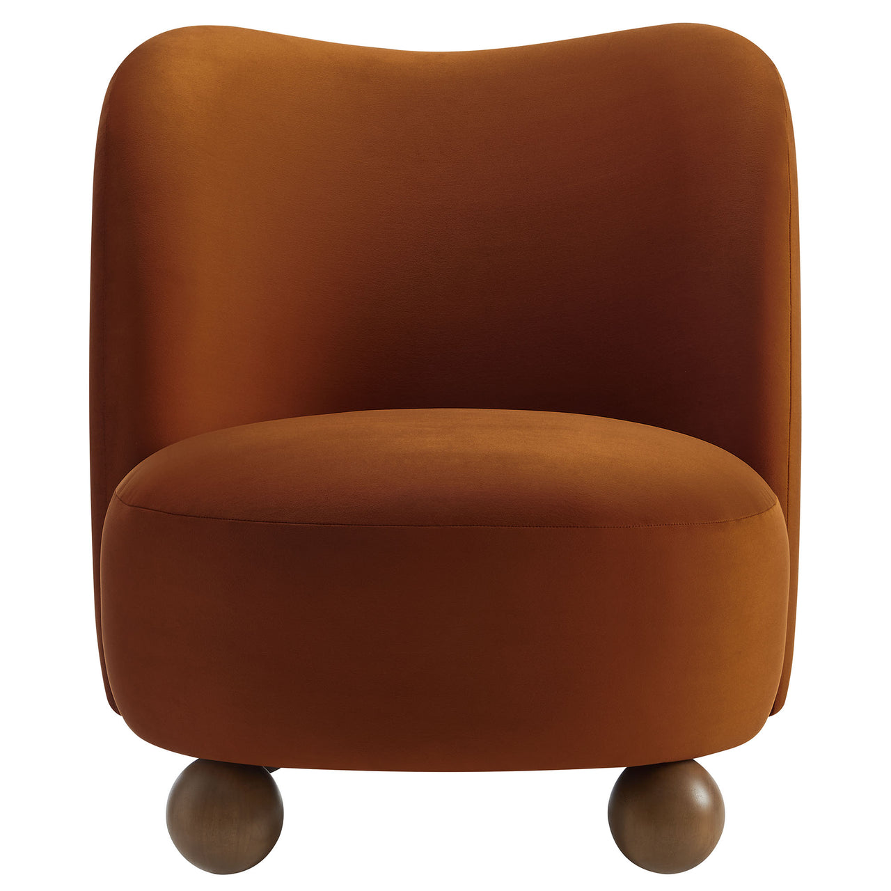 Ochroa Velvet Accent Chair, Terracotta