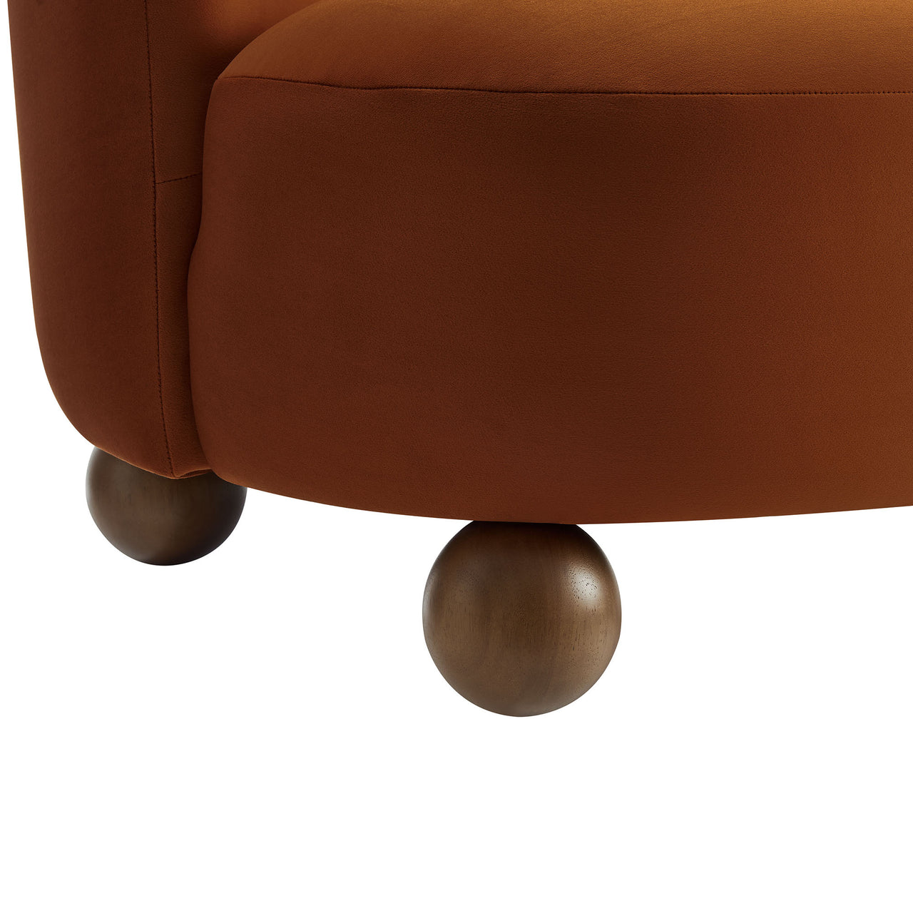 Ochroa Velvet Accent Chair, Terracotta