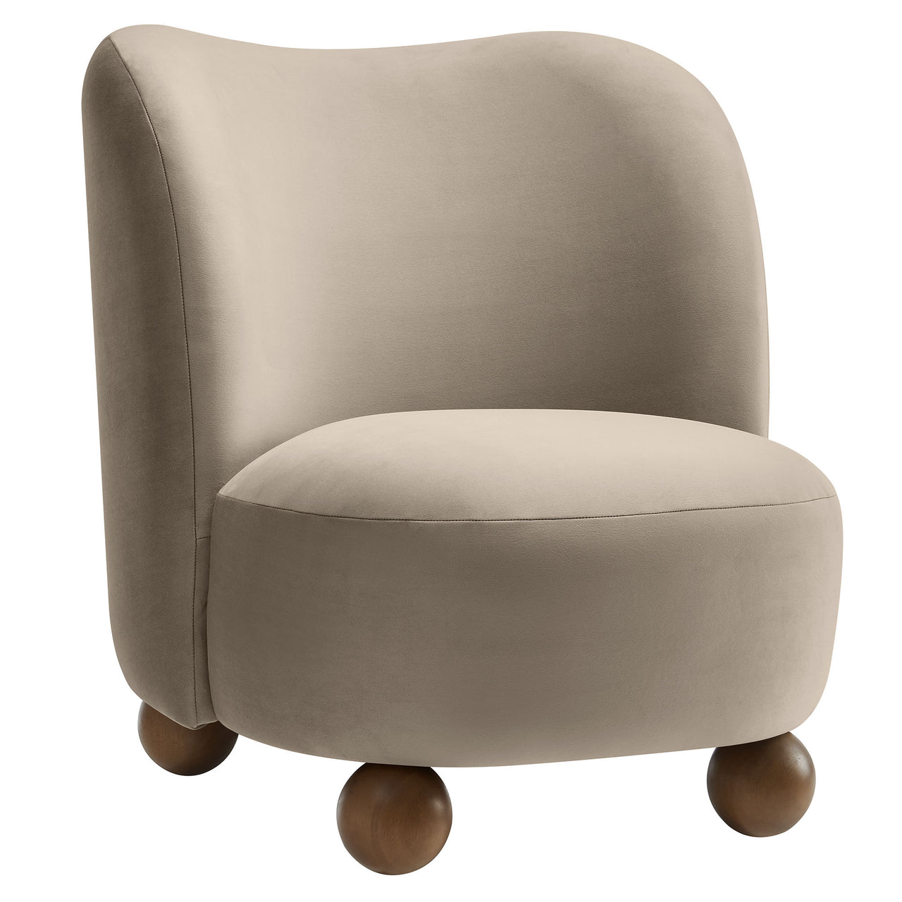Ochroa Velvet Accent Chair, Taupe