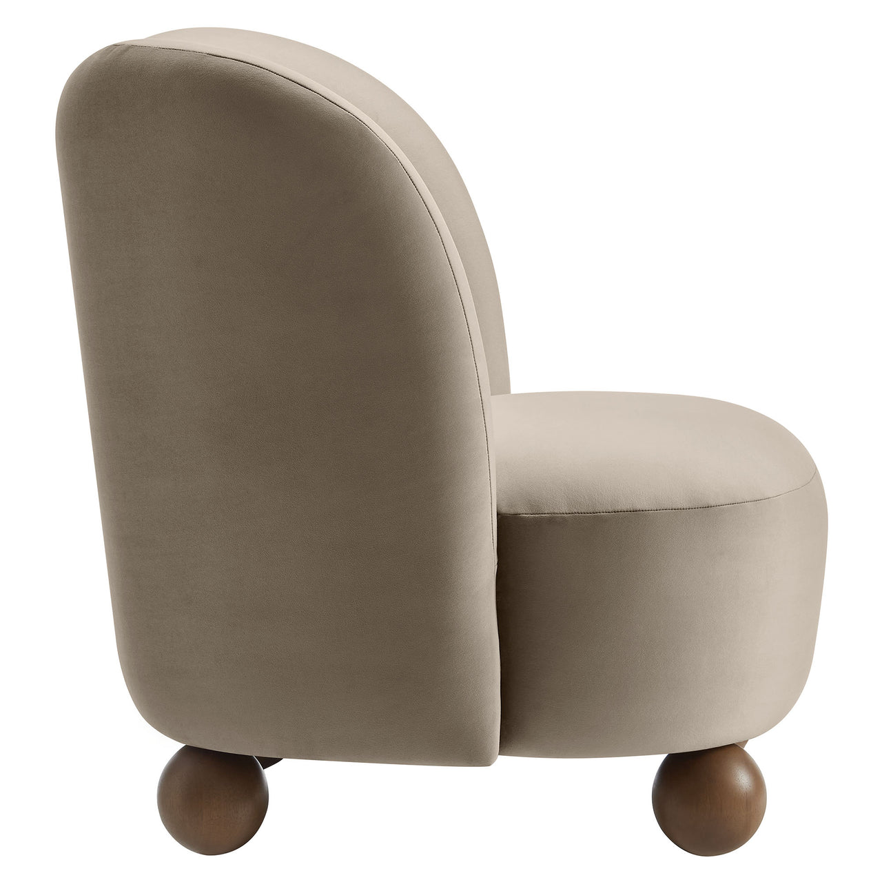 Ochroa Velvet Accent Chair, Taupe