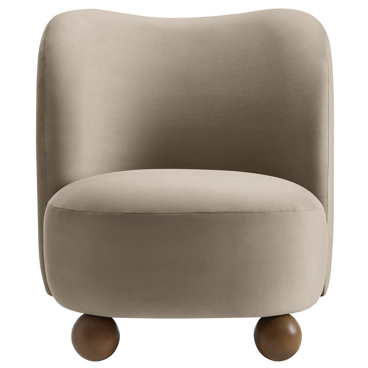 Ochroa Velvet Accent Chair, Taupe