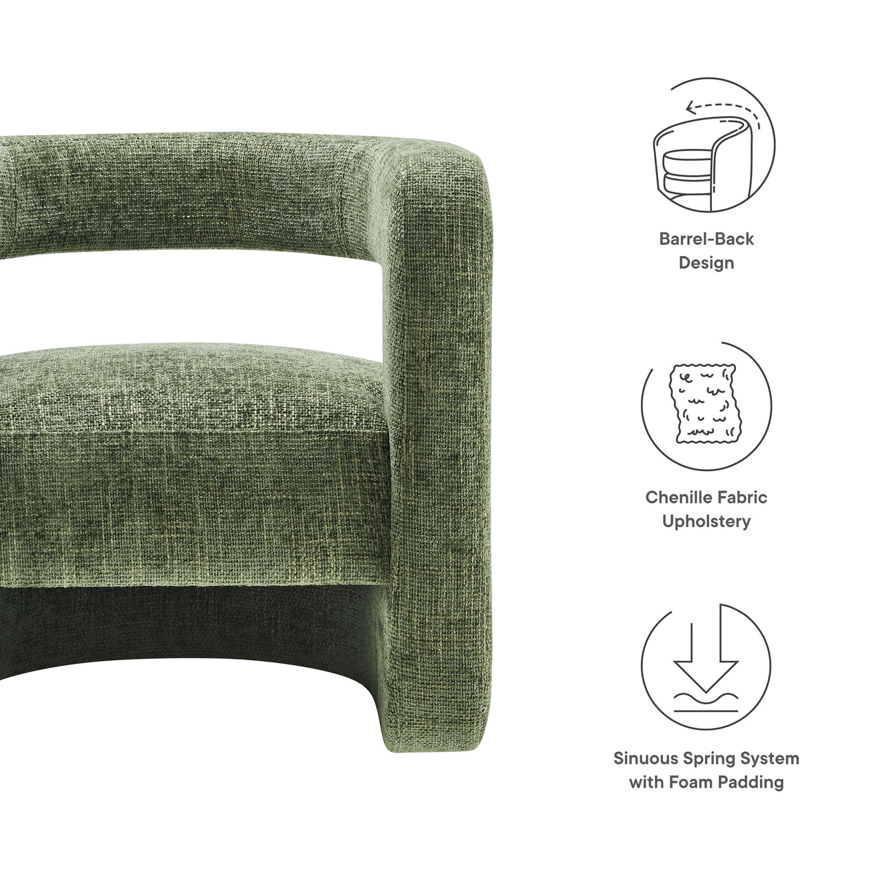 Coco Chenille Accent Chair, Sage