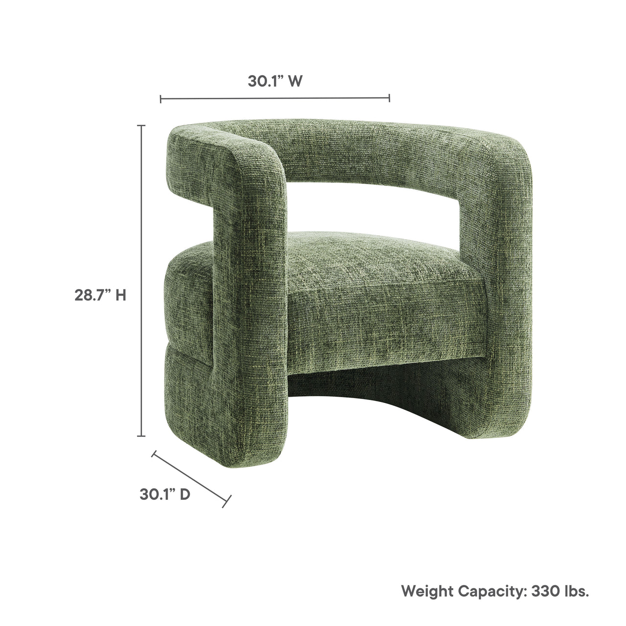Coco Chenille Accent Chair, Sage