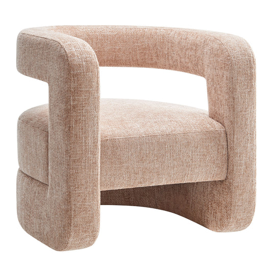 Coco Chenille Accent Chair, Peach