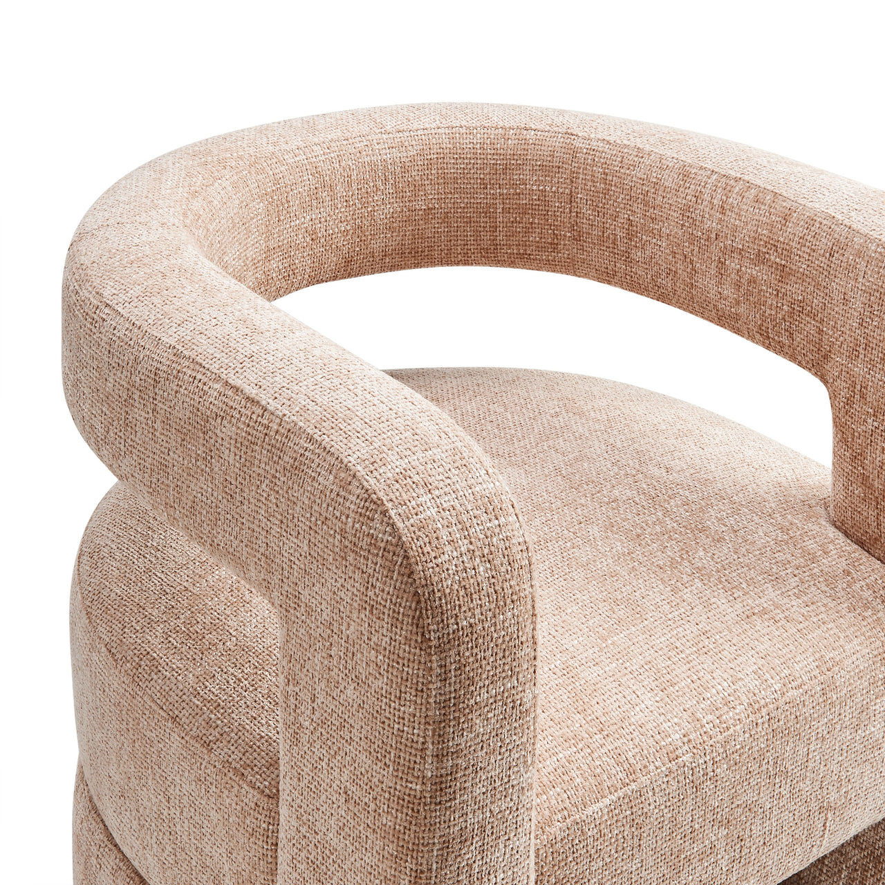 Coco Chenille Accent Chair, Peach