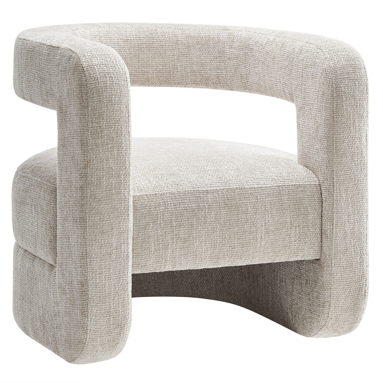 Coco Chenille Accent Chair, Light Gray